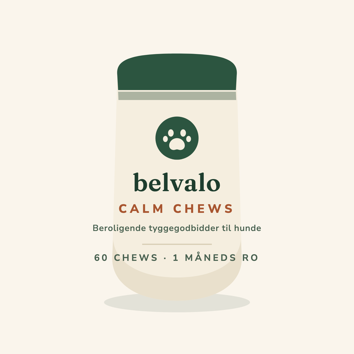 Belvalo Calm Chews — pose med 60 beroligende tyggegodbidder