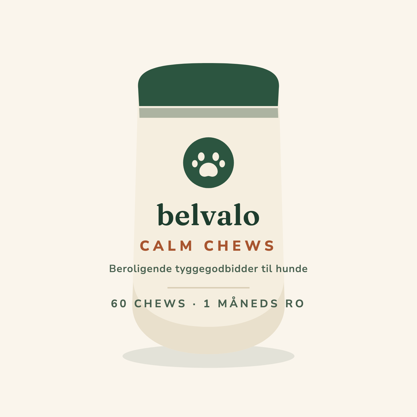 Belvalo Calm Chews — pose med 60 beroligende tyggegodbidder